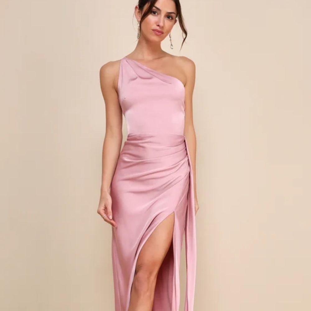 Lulu's Blush One-Shoulder Dress